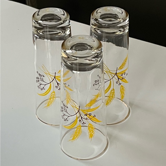 VTG 1950s Autumn Gold by Homer Laughlin for Century Service highball glasses s/3 - Picture 7 of 9